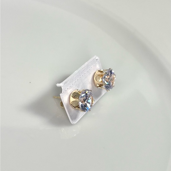 4k gold filled large CZ diamonds stud earrings - Picture 2 of 4